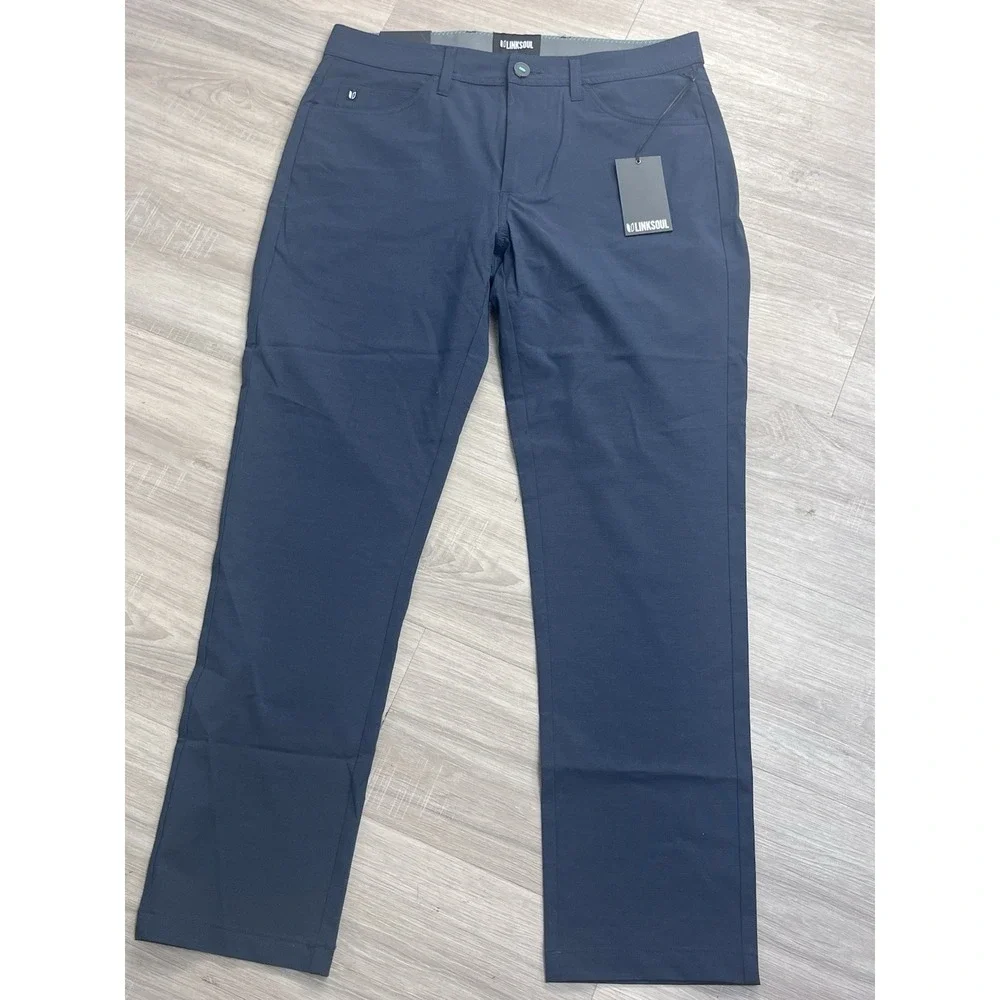 Linksoul Pants Mens 31x30 Boardwalker Navy Blue Golf Stretch Performance NWT